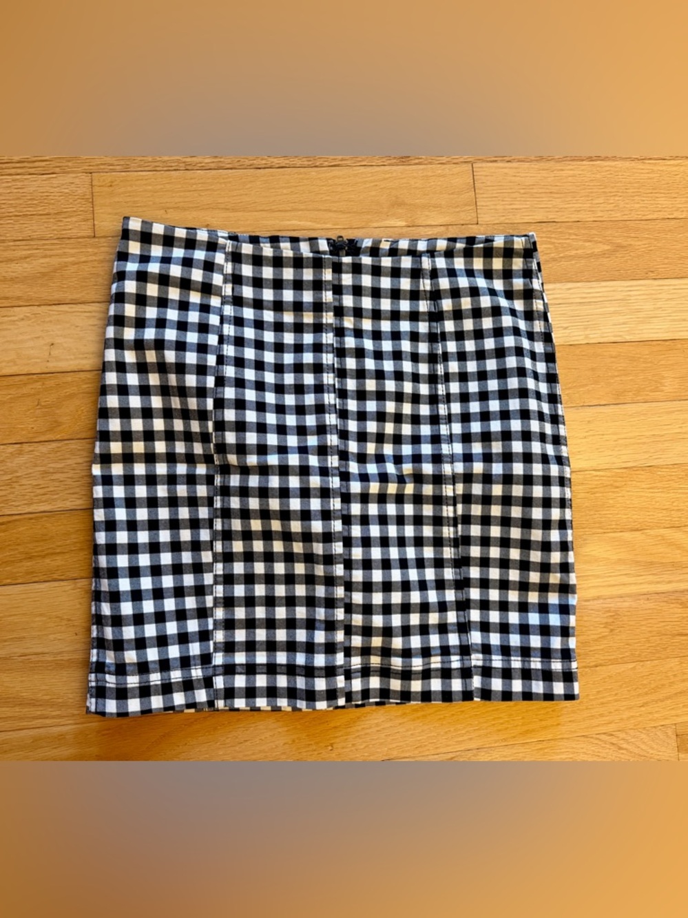 Free People cotton stretch miniskirt womens 4 black white buffalo check